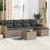 Set mobilier grădină cu perne, 6 piese, gri, poliratan GartenMobel Dekor