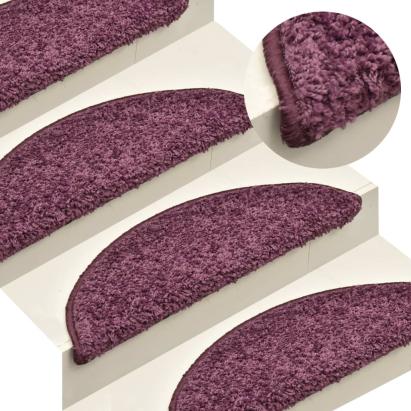 Covorașe pentru trepte scară, 15 buc. violet închis, 56x17x3 cm GartenMobel Dekor