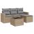 Set canapele de grădină cu perne, 5 piese, bej, poliratan GartenMobel Dekor