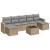 Set canapele de grădină, 8 piese, cu perne, bej, poliratan GartenMobel Dekor