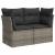 Set mobilier de grădină cu perne, 10 piese, gri, poliratan GartenMobel Dekor