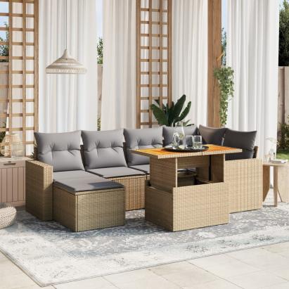 Set canapele de grădină cu perne, 11 piese, gri, poliratan GartenMobel Dekor