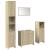 Set mobilier de baie, 4 piese, stejar sonoma, lemn prelucrat GartenMobel Dekor
