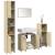 Set mobilier de baie, 4 piese, stejar sonoma, lemn prelucrat GartenMobel Dekor