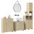 Set mobilier de baie, 4 piese, stejar sonoma, lemn prelucrat GartenMobel Dekor