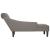 Șezlong cu pernă și cotieră dreaptă, gri taupe, textil GartenMobel Dekor