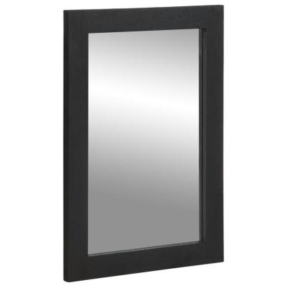 Oglindă de baie, negru, 50x70x2,5 cm, lemn prelucrat și alamă GartenMobel Dekor