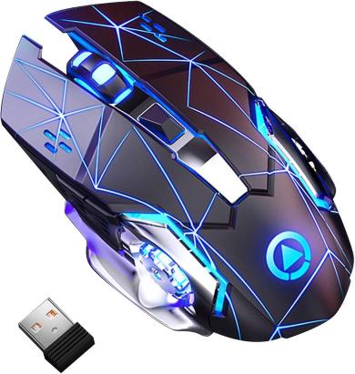 Mouse Nou pentru Gaming, E-Sports A4, 1600dpi, 6 Butoane, RGB, Star Black, Wireless NewTechnology Media