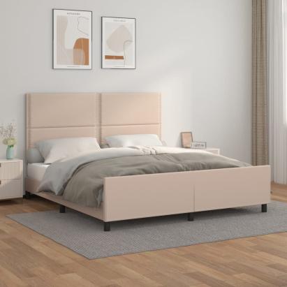 Cadru de pat cu tăblie, cappuccino, 180x200 cm, piele ecologică GartenMobel Dekor