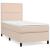 Pat box spring cu saltea, cappuccino, 90x190 cm piele ecologică GartenMobel Dekor