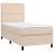 Pat box spring cu saltea, cappuccino, 90x190 cm piele ecologică GartenMobel Dekor