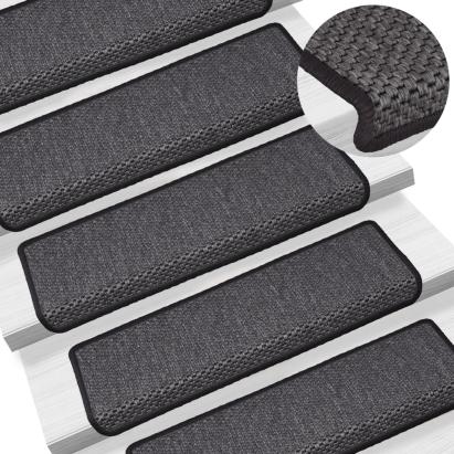 Covorașe scări autoadezive, 15 buc. antracit 65x21x4 cm sisal GartenMobel Dekor