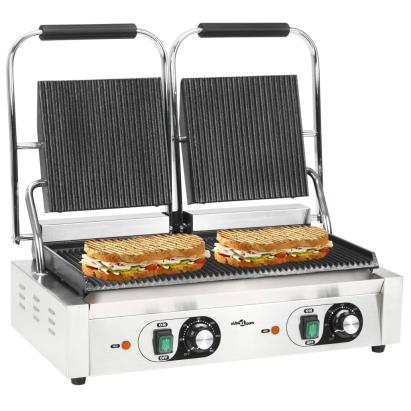 Grill Panini dublu cu striații, 57x30,5x20 cm, 3600 W GartenMobel Dekor