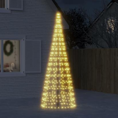 Lumină brad de Crăciun pe catarg, 550 LED-uri, alb cald, 300 cm GartenMobel Dekor