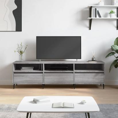 Comodă TV, gri sonoma, 150x30x44,5 cm, lemn prelucrat GartenMobel Dekor