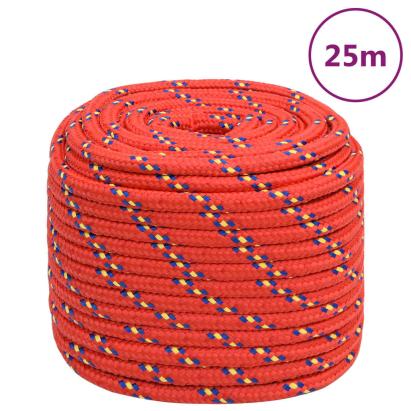 Frânghie de barcă, roșu, 16 mm, 25 m, polipropilenă GartenMobel Dekor