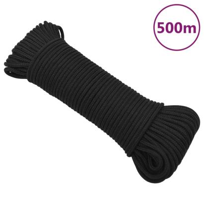 Frânghie de barcă, negru complet, 3 mm, 500 m, polipropilenă GartenMobel Dekor