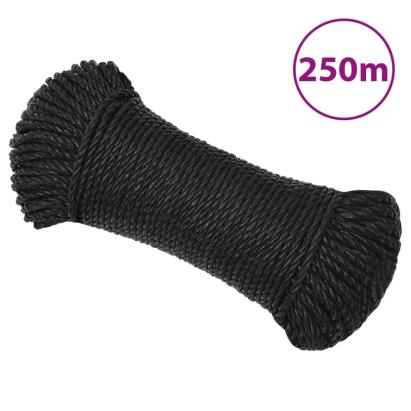 Frânghie de lucru, negru, 3 mm, 250 m, polipropilenă GartenMobel Dekor