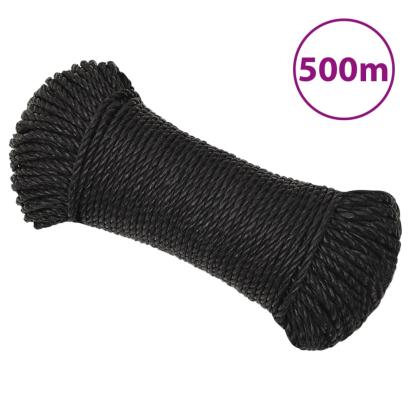 Frânghie de lucru, negru, 3 mm, 500 m, polipropilenă GartenMobel Dekor