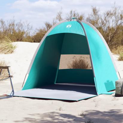 Cort de plajă 3 persoane, verde marin, impermeabil GartenMobel Dekor