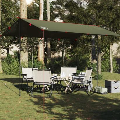 Prelată de camping, verde măsliniu, 406x306 cm, impermeabilă GartenMobel Dekor