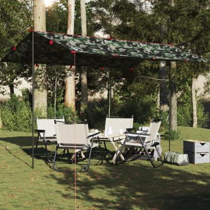 Prelată de camping, camuflaj, 406x306 cm, impermeabilă GartenMobel Dekor