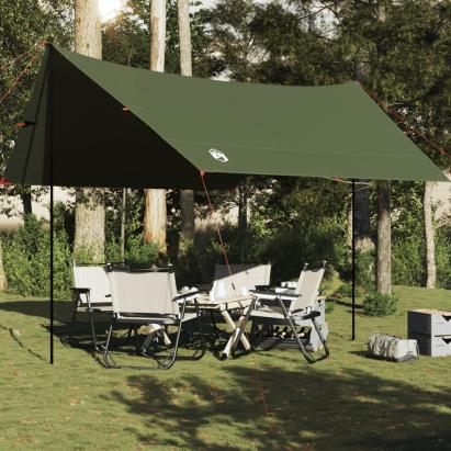 Prelată de camping verde măsliniu, 438x376x212 cm, impermeabilă GartenMobel Dekor