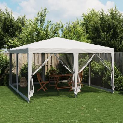 Cort de petrecere cu 4 pereți din plasă, alb, 4x4 m, HDPE GartenMobel Dekor