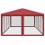 Cort de petrecere cu 12 pereți din plasă, roșu, 8x4 m, HDPE GartenMobel Dekor