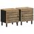 Noptiere, 2 buc., negru, 40x33,5x46 cm, lemn masiv mango brut GartenMobel Dekor
