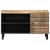 Dulap TV, negru, 80x33,5x46 cm, lemn masiv de mango brut GartenMobel Dekor