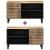 Dulap TV, negru, 80x33,5x46 cm, lemn masiv de mango brut GartenMobel Dekor