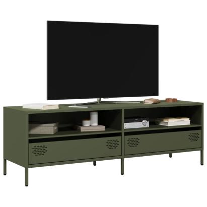 Dulap TV, verde măsliniu, 135x39x43,5 cm, oțel laminat la rece GartenMobel Dekor