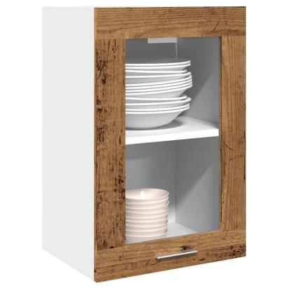 Dulap suspendat cu sticlă lemn vechi 40x31x60 cm lemn prelucrat GartenMobel Dekor