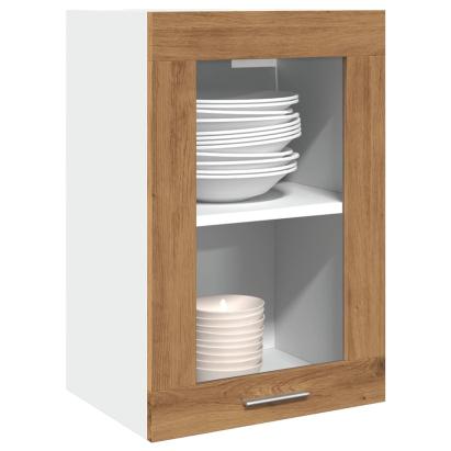 Dulap suspendat cu sticlă, stejar artizanal, 40x31x60 cm lemn GartenMobel Dekor
