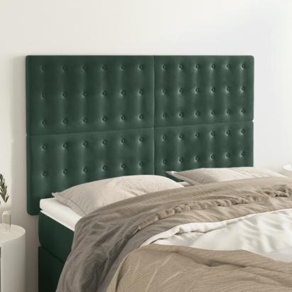 Tăblii de pat, 4 buc, verde închis, 72x5x78/88 cm, catifea GartenMobel Dekor