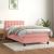 Pat box spring cu saltea, roz, 80x200 cm, catifea GartenMobel Dekor