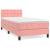 Pat box spring cu saltea, roz, 80x200 cm, catifea GartenMobel Dekor