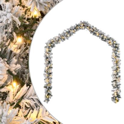 Ghirlandă de Crăciun cu lumini LED, verde, 10 m, PVC GartenMobel Dekor