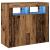 Dulap cu lumini LED, lemn vechi, 80x35x75 cm, lemn prelucrat GartenMobel Dekor