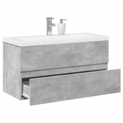 Set mobilier de baie, 2 piese, gri beton, lemn compozit GartenMobel Dekor