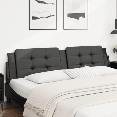 Pernă pentru tăblie pat, negru, 200 cm, piele artificială GartenMobel Dekor