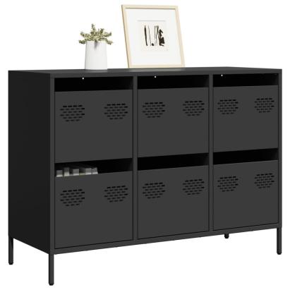 Dulap, negru, 101,5x39x73,5 cm, oțel laminat la rece GartenMobel Dekor
