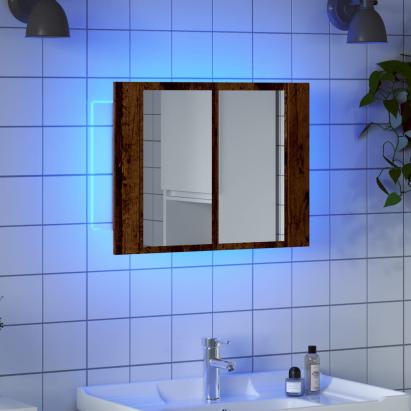 Dulap cu oglindă & LED lemn vechi 60x12x45 cm lemn prelucrat GartenMobel Dekor