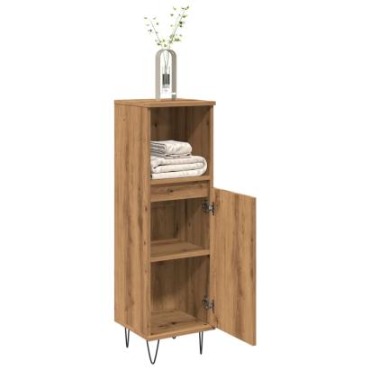 Dulap de baie, stejar artizanal, 30x30x100 cm, lemn prelucrat GartenMobel Dekor
