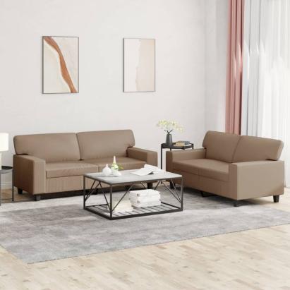 Set de canapele, 2 piese, cappuccino, piele ecologică GartenMobel Dekor