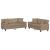 Set de canapele cu perne, 2 piese, cappuccino, piele ecologică GartenMobel Dekor