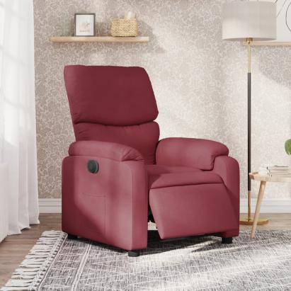 Fotoliu rabatabil electric, roșu vin, material textil GartenMobel Dekor