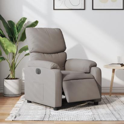 Fotoliu rabatabil electric, gri taupe, material textil GartenMobel Dekor