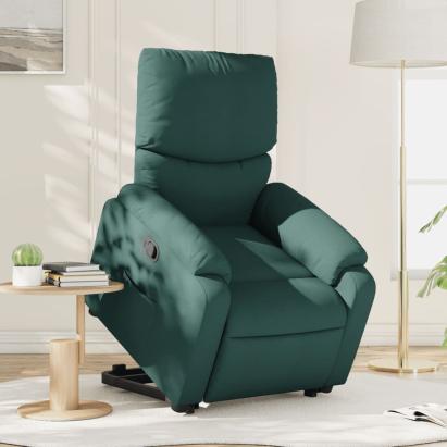 Fotoliu rabatabil ridicare pe verticală, verde închis, textil GartenMobel Dekor